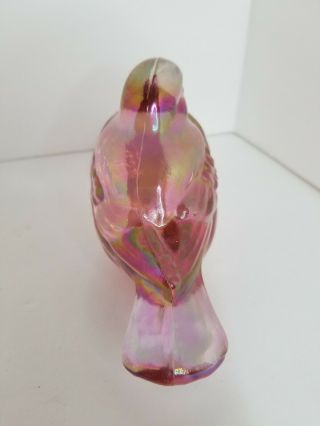Fenton Iridescent Pink Bird Art Glass Figurine 3