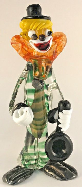 Murano Art Glass Clown Horn Music Hand Made Italy Vintage Antique Collectable 10