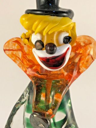 Murano Art Glass Clown Horn Music HAND MADE ITALY Vintage Antique Collectable 10 5