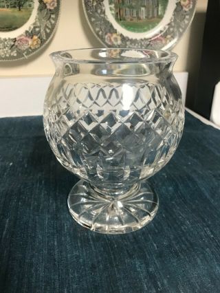 Stunning Vintage 6 1/2 " Waterford Giftware Cut Crystal Footed Flower Vase