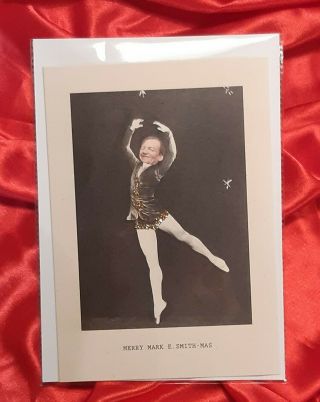 Pack Of 5 Artist - Made Mark E.  Smith Christmas Cards A5 With Gold Glitter