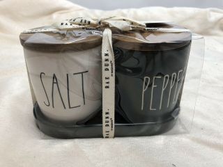 Rae Dunn Salt Pepper Black White Set With Tray Christmas Gift Set