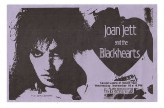 Joan Jett And The Blackhearts Concert Flyer 1988 San Antonio Texas Frank Erwin