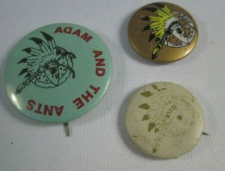 Adam And The Ants 25mm Us 1981 Test Pressing 3 X Badges Pins Buttons Punk