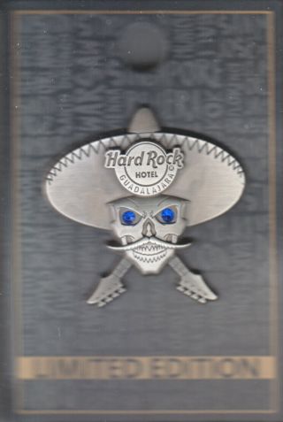 Hard Rock Cafe Pin: Guadalajara Hotel 3d Skull Le200
