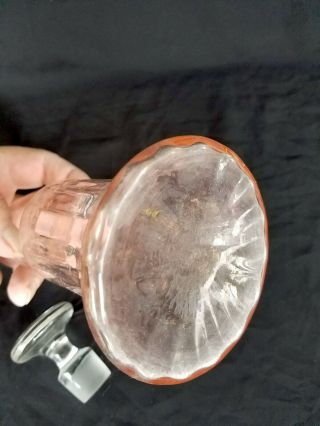 Vintage Vinegar Oil Cruet Etch Cloudy Pink Depression Glass 4