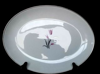 Franciscan Fine China - Carmel Pattern Pink Flower 12 " Med Oval Serving Platter