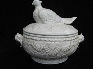 American Atelier Pheasant Figurin Soup Tureen And Lid