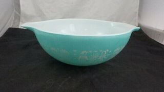Vintage PYREX Amish Butterprint Turquoise 444 Cinderella Bowl Tab Handles 4 qt 3