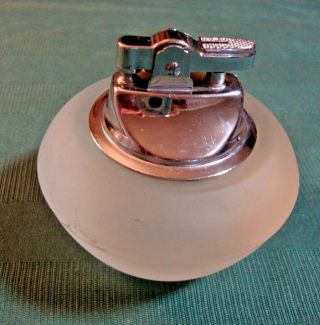Viking Frosted Glass Mid Century Modern Table Lighter