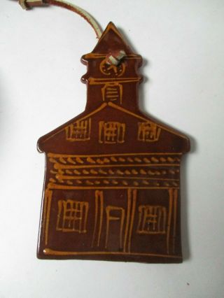 Ned Foltz Redware Pottery Christmas Ornament - Terre Hill Timbers Building