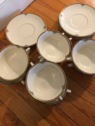 Community China Berkeley Square Cream Soup Bowls And Saucers Service For 8