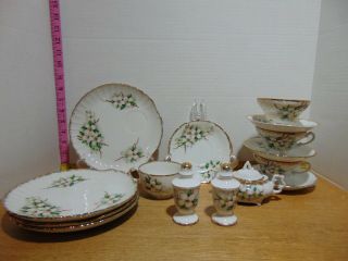 15 Pc Vintage Fine Bone China Tea Set Dogwood Nw - Dw 22,  30,  33,  35,  61 Norcrest