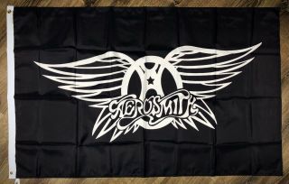 Aerosmith Black Flag 3x5 Ft Banner Rock And Roll Steven Tyler Joe Perry Man - Cave