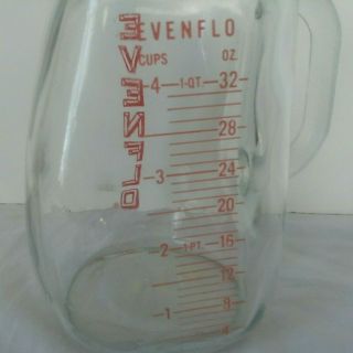 Evenflo baby milk formula Vintage glass measuring pitcher 1 qt.  4 cup 32 oz 2