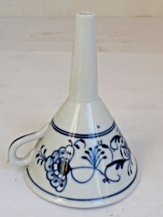 Vintage Meissen Blue Onion Porcelain Funnel 5 1/2 " Tall