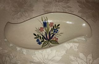 Vintage 1950’s Red Wing Pottery Country Garden Celery Dish 12.  5”