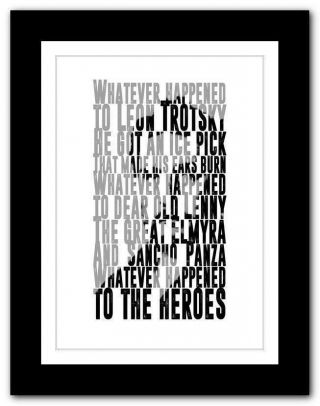 The Stranglers No More Heroes ❤ Song Lyrics Typography Poster Art Print 75