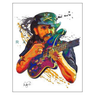 Lemmy Kilmister Motorhead Heavy Metal Bass Guitar 11x14 " Music Art Print Poster