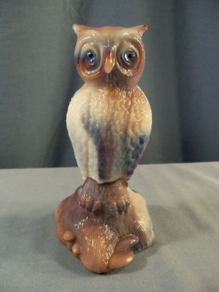 Westmoreland Owl On Stump Or 1 Pound Owl Figurine - Purple Slag Glass