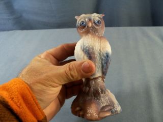 Westmoreland Owl on Stump or 1 Pound Owl Figurine - Purple Slag Glass 2