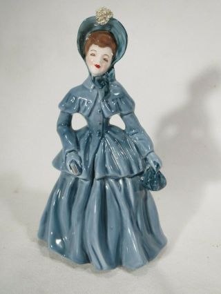 Vintage Florence Ceramics Figurine " Bea " In Blue Dress Signed 6 "