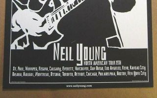 Neil Young 2008 Tour Concert Poster Official N.  A MN AB WA BC CA NV NY MI Canada 2