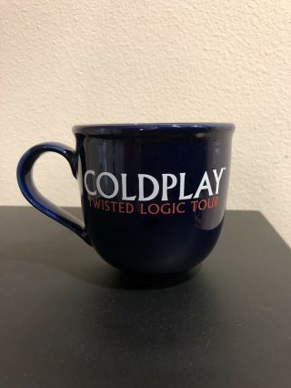 Coldplay Blue Ceramic Coffee Mug Twisted Logic Tour Music Rock Band Souvenir Lg