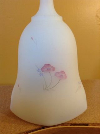 Vintage Fenton Glass Bell - Hand Painted Satin Flowers