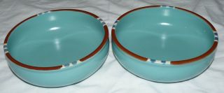 Set Of 2 Dansk Mesa Turquoise Blue Coupe Soup Bowls 5 7/8 " Japan Euc