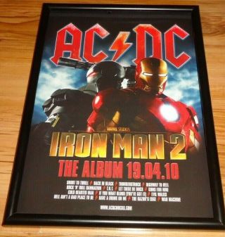 Ac/dc Iron Man 2 Framed Press Release Promo Poster