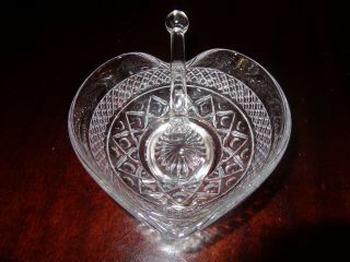 Imperial Glass Cape Cod Heart Shaped Mayonnaise Bowl & Spoon 160/52h C 1947 - 62