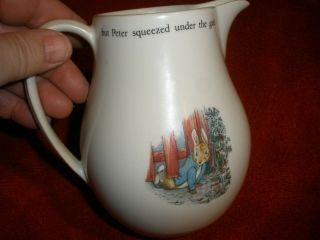 Wedgwood of Etruria Pitcher and 2 double Handled Cups Beatrix Potter England 7