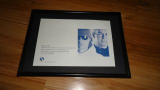 Pet Shop Boys Brit Award - Framed Press Release Promo Advert