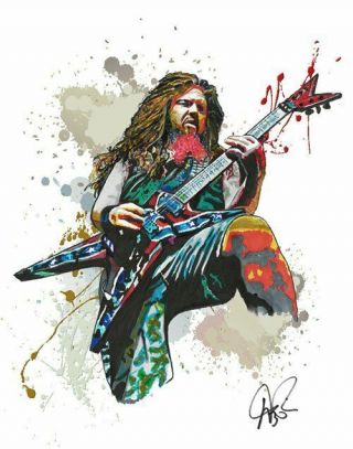 Dimebag Darrell Pantera Heavy Metal Guitar 11x14 " Music Art Print Poster