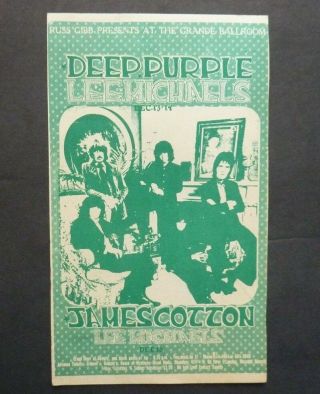 Deep Purple Concert Flyer - December 13 & 14,  1968 - Grand Ballroom,  Michigan,  Usa