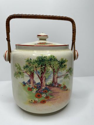 Vintage Leighton Pottery Ceramic Ice Bucket Biscuit Barrel