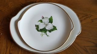 2 Serving Platters Glamour Trillium 22k Gold Trim American Limoges China Co.