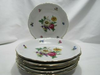Mitterteich Bavarian China - Meissen Floral - Set Of 6 Soup Bowls 8 "