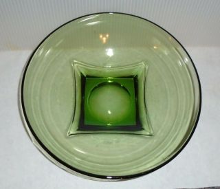 Mid Century Vintage Hazel Atlas Capri Colony Avocado Green Glass Serving Bowl 11