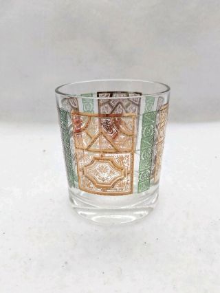 One (1) Culver? Replacement Mid Century Green Gold Mcm Whiskey Lowball Glass