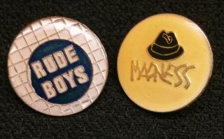 Vintage Ska Rocksteady Pins 2 Two Tone Skatalites Rude Boy The Selecter Madness 3