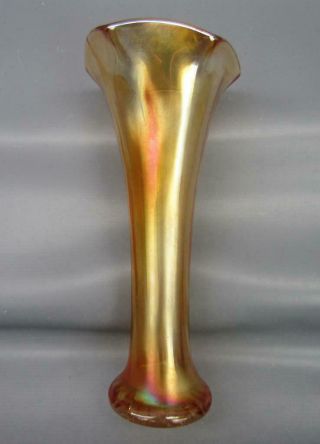 Diamond Optic Marigold Carnival Glass 8¾ " Swung Vase 7008