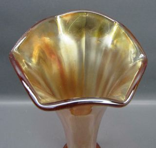 Diamond OPTIC Marigold Carnival Glass 8¾ 