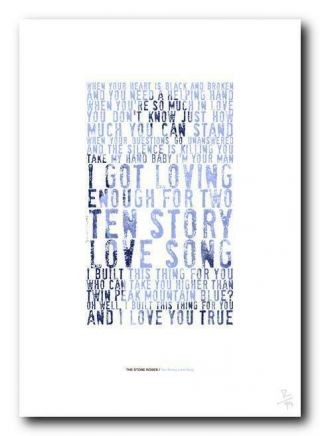 THE STONE ROSES ❤ Ten Storey Love Song ❤ poster art edition print in 5 sizes 22 3