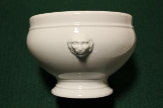 Richard Ginori 7l Large Bowl Lions 9 Inch Wide 7 Inch Tall Italy White Trim