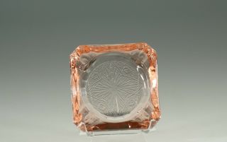 Vintage Macbeth - Evans Glass Pink 3 - 1/4 Inch Ashtray C.  1935