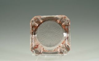 Vintage MacBeth - Evans Glass Pink 3 - 1/4 Inch Ashtray c.  1935 2