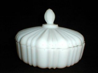 Anchor Hocking Milk Glass Old Cafe Candy Dish W Lid
