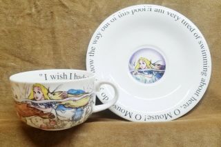 Alice In Wonderland Paul Cardew England Classic Tea Cup & Saucer Set Porcelain